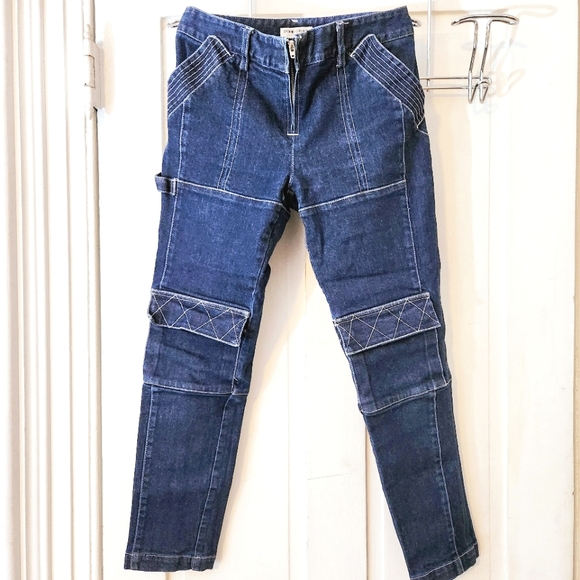 Opening Ceremony Denim - Opening Ceremony Medium Wash Blue Denim Carpenter White Stitch Detail Jeans